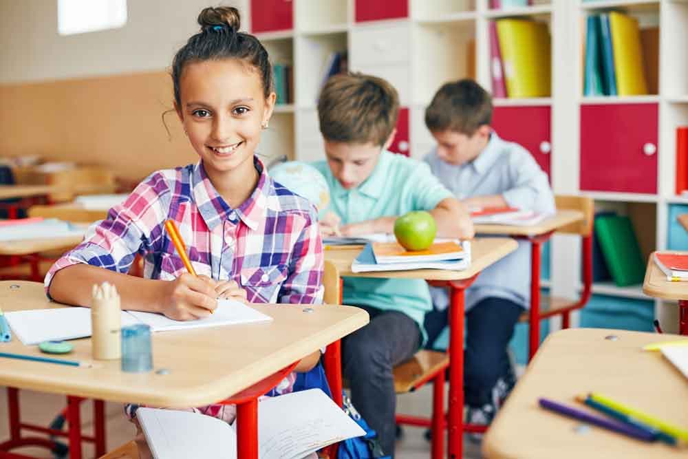 Students writing a test
