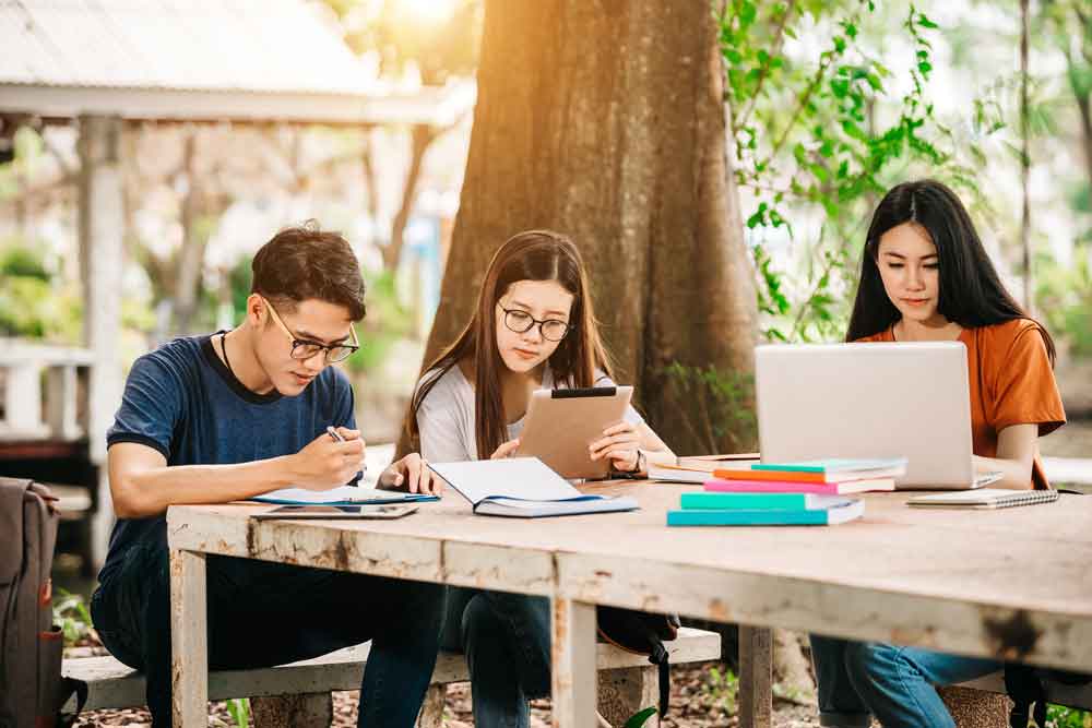 students working