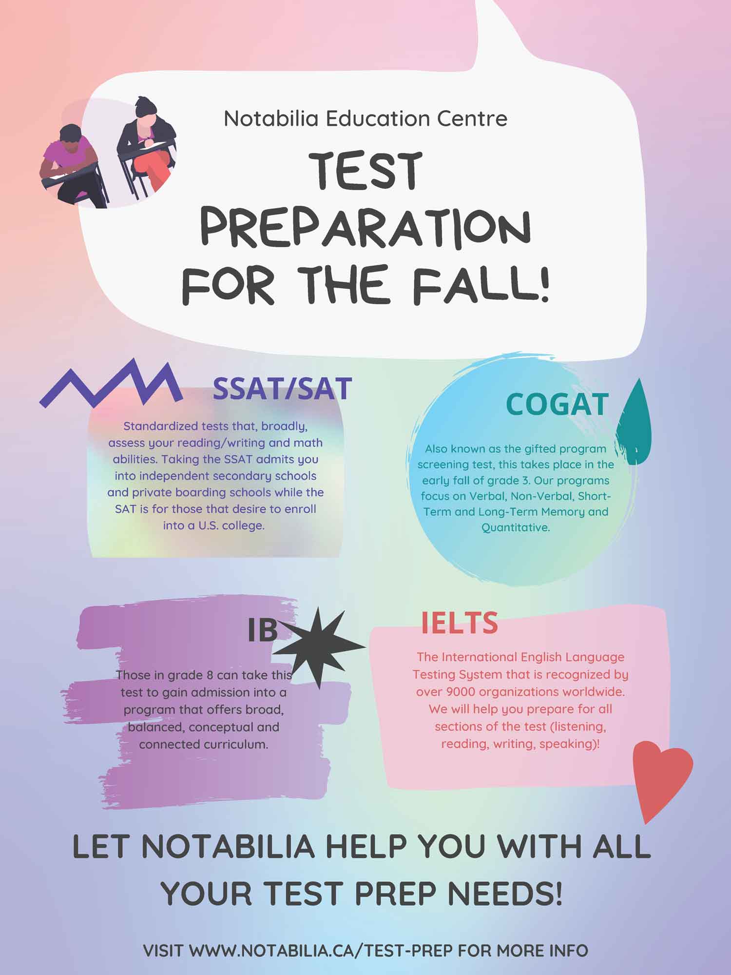 Fall test prep flyer